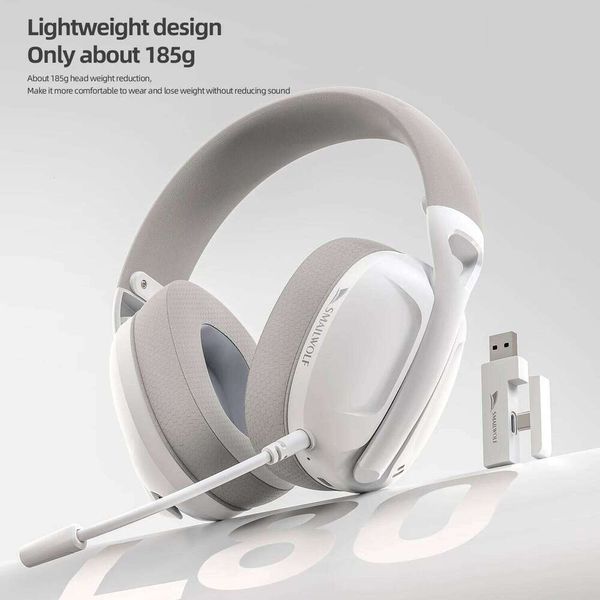 SmailWolf-L80 Bluetooth wireless three-mode headphones lightweight headset 2.4G gaming headsets sports bass