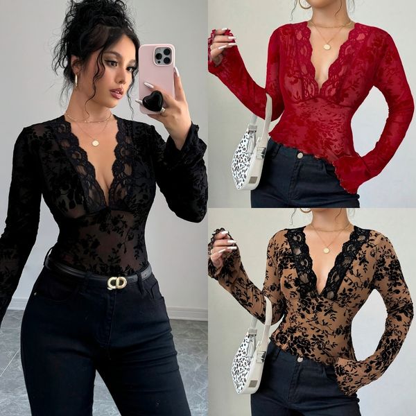 2025 Spring New Womens V-neck Lace Patchwork Mesh Flare Sleeve T-shirt Top 230510, Black
2025 Spring New Womens V-neck Lace Patchwork Mesh Flare Sleeve T-shirt Top 230510, Black