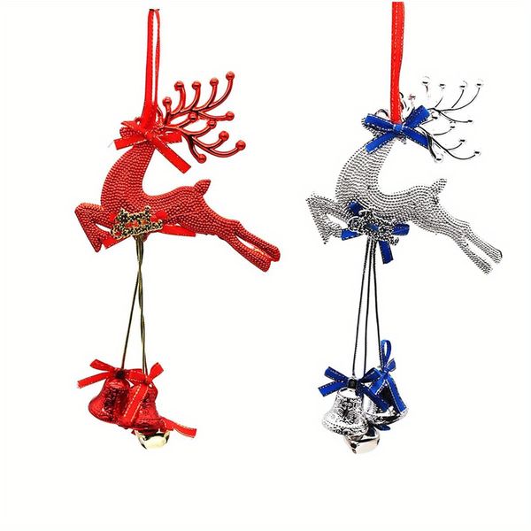 Christmas Elk Bow Bell Pendant Hanging Ornament Christmas — compare prices at CompareOffers