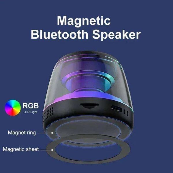 RGB Mini Portable Magnetic Phone Holder Ring Wireless Sound Box Bluetooth Speaker Tower
