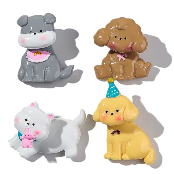 Lovely Cartoon Shaking Puppy Dog Cats Acrylic Movable Brooch for Women Cute Resin Brooches Lapel Pins Clothing Accessories Gifts