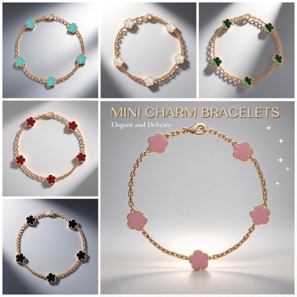 designer bracelets exquisite jewellery bracelet designer for women bangle bracelet mini flower clover bracelet Rose Gold charm bracelets clover bracelet diamond