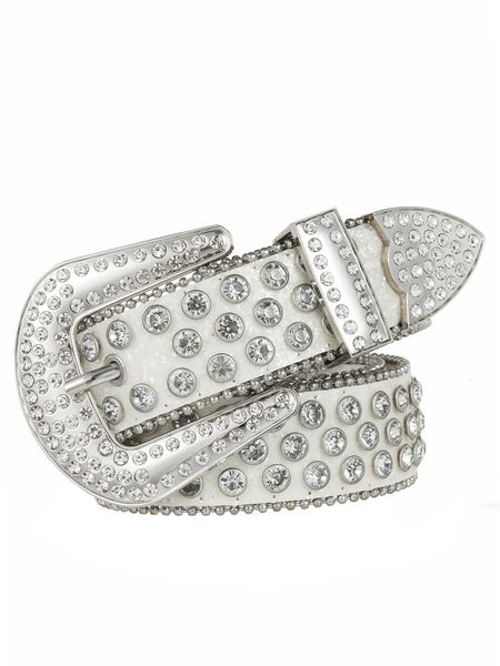 Best Decorative Womens Belt BB Simon Diamond Fashion Western Belt Full Diamond Inlaid PU Wide Crystal Diamond Be 250107