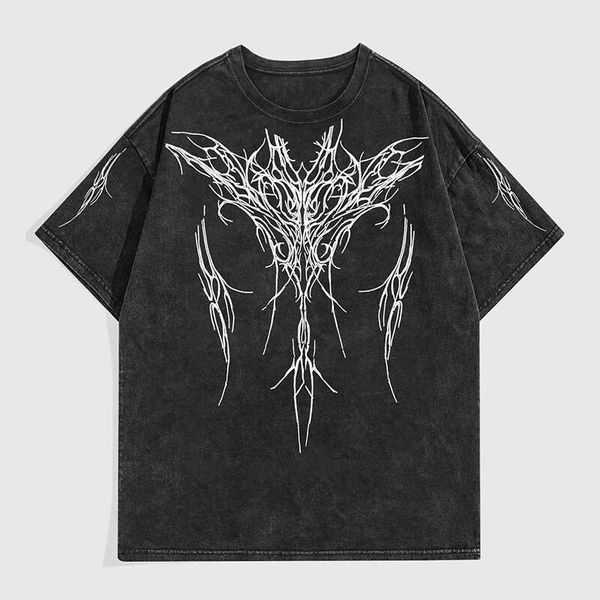 Vintage Washed Short T-Shirt for Men, Loose Fit, High Street Fashion, Pure Cotton Half Sleeve Tee, Black 
Vintage Washed Short T-Shirt for Men, Loose Fit, High Street Fashion, Pure Cotton Half Sleeve Tee, Black