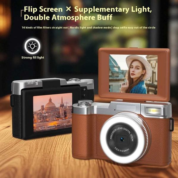 4K Mini Portable HD Retro Camera Student Digital Micro Single Micro Camera Classic CCD Recording Outdoor Travel Camera XJ250715