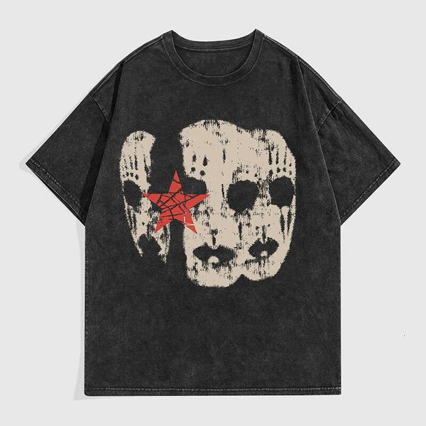 Creative Skull Washed Vintage Short Sleeve T-Shirt for Men and Women Snowflake High Street Trendy Cool Pure Cotton Tee, Black
Creative Skull Washed Vintage Short Sleeve T-Shirt for Men and Women Snowflake High Street Trendy Cool Pure Cotton Tee, Black