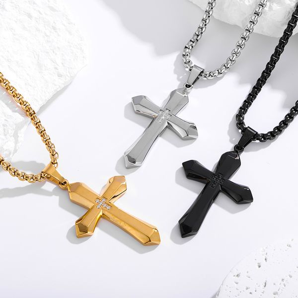 Cross-shaped diamond-studded pendant. Cross-shaped necklace popular across borders. Punk-style male stainless steel pendant.
Cross-shaped diamond-studded pendant. Cross-shaped necklace popular across borders. Punk-style male stainless steel pendant.