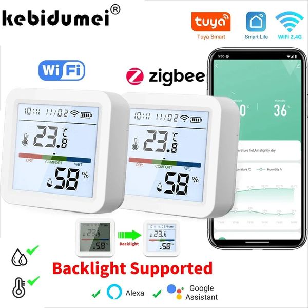 Tuya Zigbee WiFi Temperature Humidity Sensor Hygrometer Thermometer Detector Smart Life Remote Control Support Alexa Google Home 250709