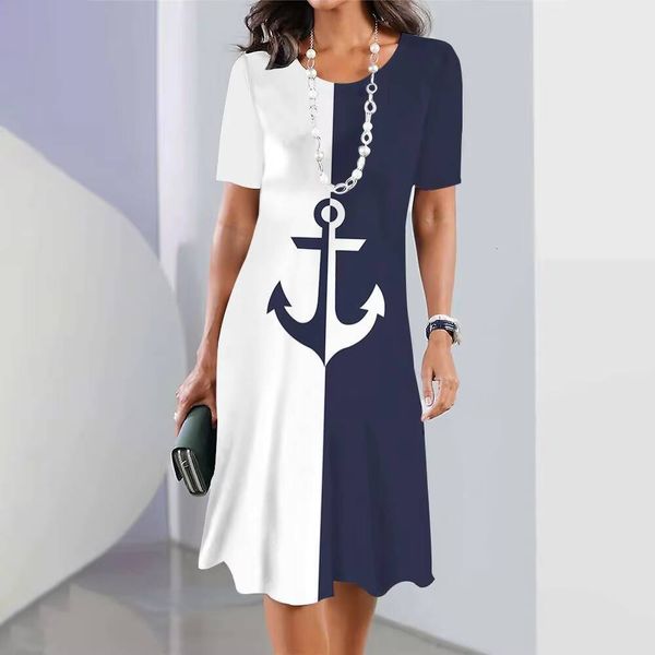 2024 New Womens Anchor Print Vacation Midi Female — compare prices at CompareOffers