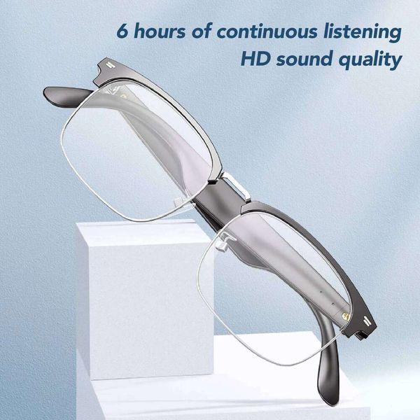 AI Translator Smart Music Glasses Multifunctional Metal ABS Efficient Anti Blue Lens Lightweight Accurate For Business
