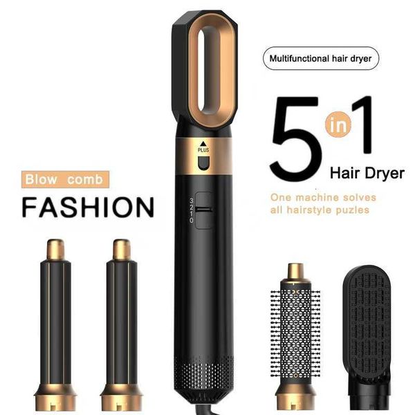 Portable 5 in 1 Hot Air Hair Styler Dryer Curling Straightening Brush Ionic Blow Dryer for Women Travel Portable Tool Z250719
