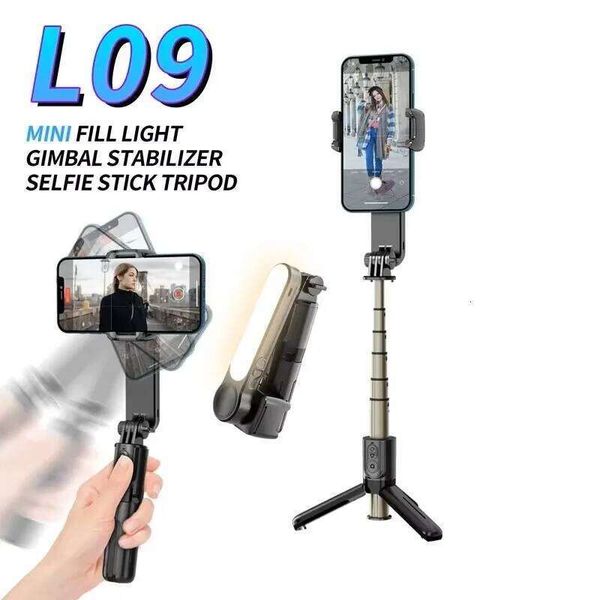 Handheld Stick Gimbal Stabilizer Holder Adjustable Fill Light Selfie Stand Bluetooth Mobile Phone For Iphone Samsung