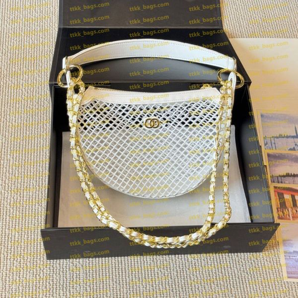 Ladies' Armpit Bag Hollowed Out Woven Mesh Bag Hula Hoop Bag Chain Crossbody Bag High-End Feeling Solid Color Fishing Net Bag, Color 1
Ladies' Armpit Bag Hollowed Out Woven Mesh Bag Hula Hoop Bag Chain Crossbody Bag High-End Feeling Solid Color Fishing Net Bag, Color 1