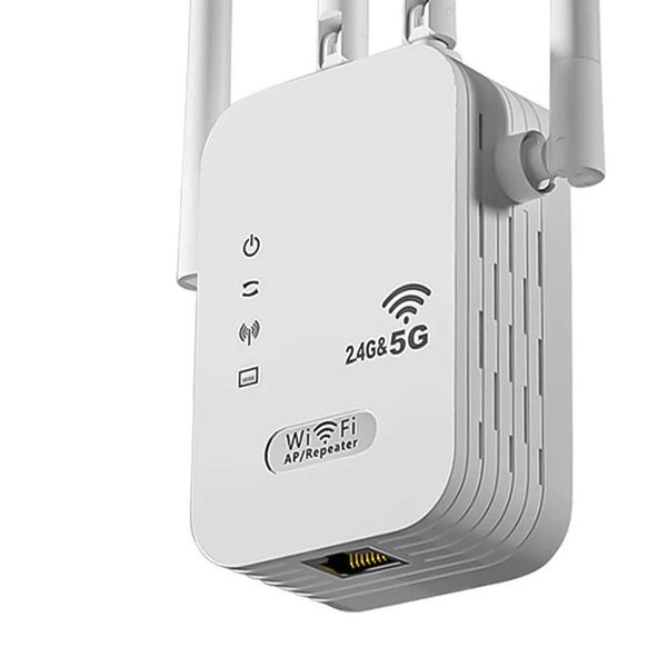 1200Mbps Wireless WiFi Repeater 4 Antennas Dual-Band 2.4GHz/5GHz Wi-Fi Signal Booster Network Booster for Home Small Office XJ250723