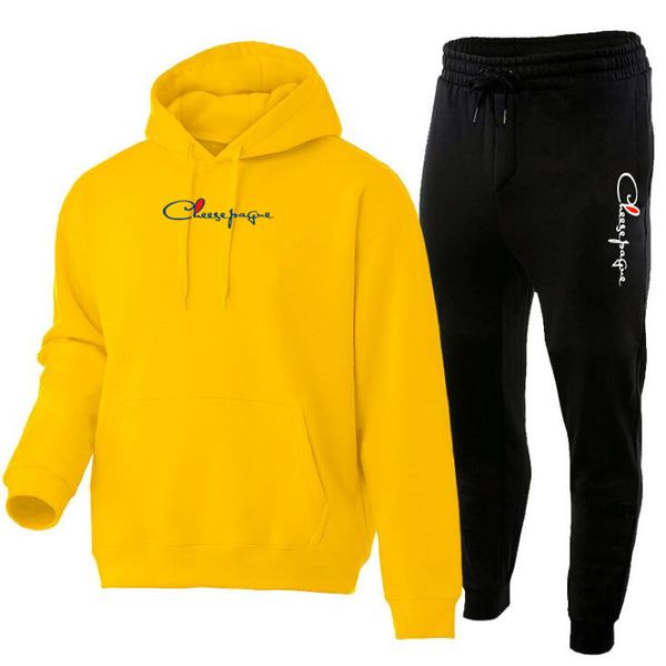 Men's Brand Tracksuit Hoodies and Jogger Pants letter Printed Male Daily Casual Sports Jogging Suits Gym Fitness Hooded Outfits Plus Size S-3XL