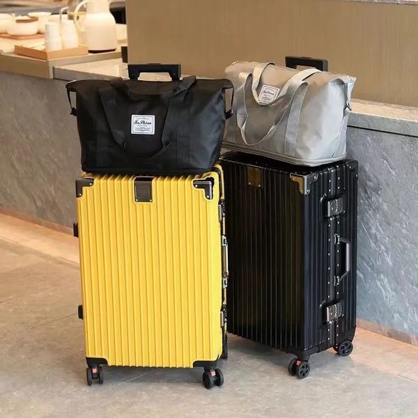Suitcases Top Quality Aluminum sash Travel Lage Business Trolley Suitcase Bag Spinner Boarding Carry On Rolg 20/24/28 Inch, Dark grey
Suitcases Top Quality Aluminum sash Travel Lage Business Trolley Suitcase Bag Spinner Boarding Carry On Rolg 20/24/28 Inch, Dark grey