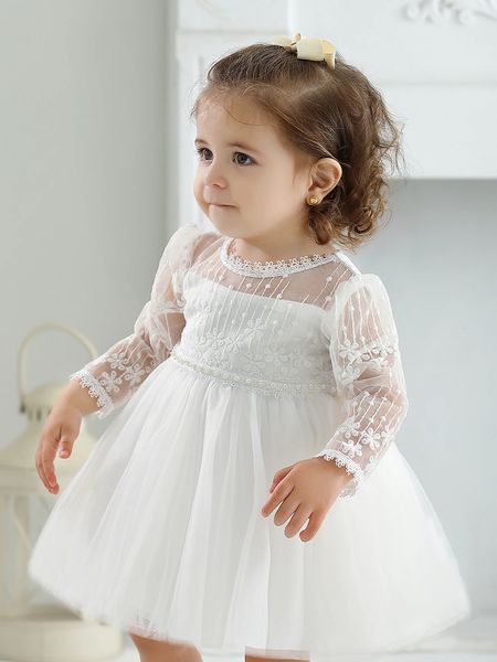 Baby Christening Stuff Dress Girls Party Birthday Wedding Princess White Dresses for Woman