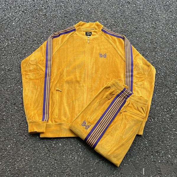 10A Designer Tracksuits Needles tracksuits Butterfly Velvet Cardigan Retro Ribbed Zipper Jacket Pants Sport Set, N4
10A Designer Tracksuits Needles tracksuits Butterfly Velvet Cardigan Retro Ribbed Zipper Jacket Pants Sport Set, N4