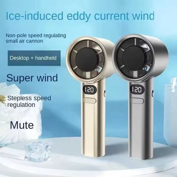 New Hand 120 Wind Speeds Mini Bladeless Handheld USB Rechargeable Highspeed Fans with LED Display Electric Eyelash Fan R250725