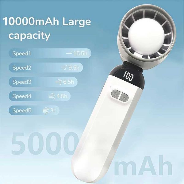 5000mAh Portable Mini 100 Wind Speeds Instant Cooling Handheld USB Rechargeable Electric Fans Camping Fan R250725