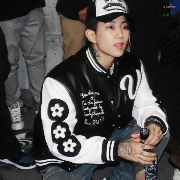 Men's Jackets Trendy American Style Loose Fit Vandythepink Cotton-padded Jacket Women's Faux Leather Ballpark Coat, Black
Men's Jackets Trendy American Style Loose Fit Vandythepink Cotton-padded Jacket Women's Faux Leather Ballpark Coat, Black