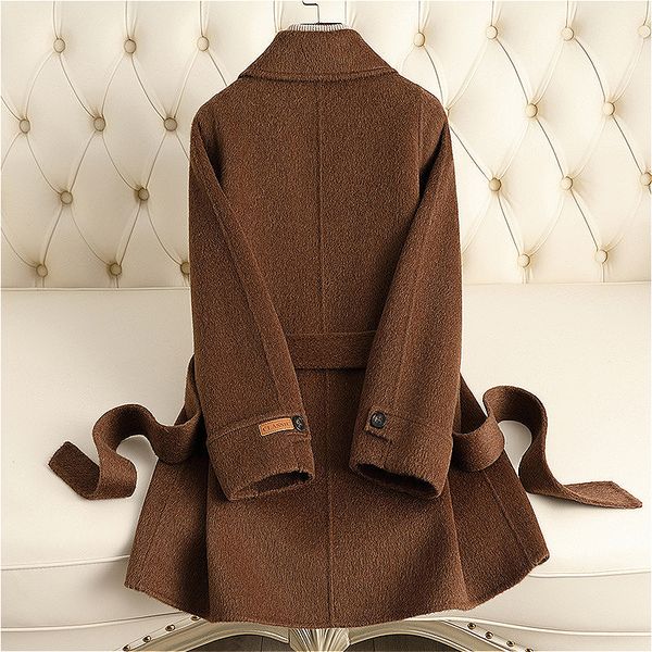 D5139 Autumn and winter new small size medium and long high-end light luxury style woolen coat for women