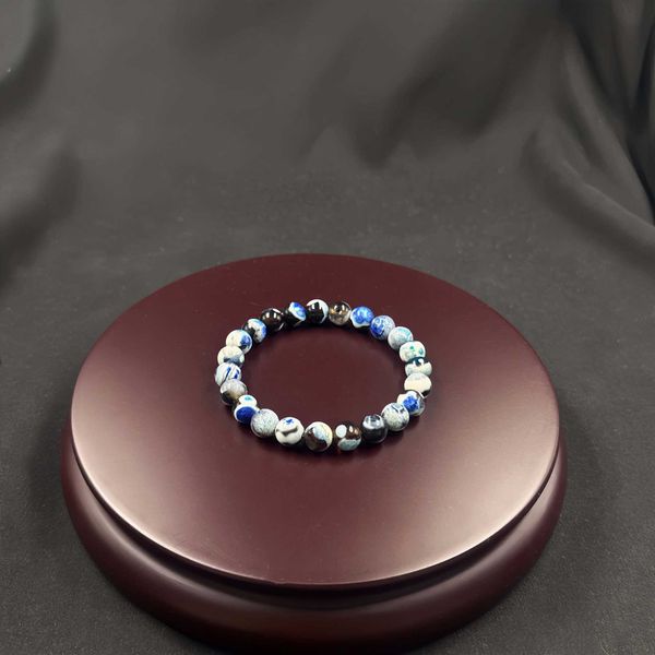 Versatile Multi-use Piece: Designer Adjustable Bracelet/Necklace Featuring Radiant Blue Agates
Versatile Multi-use Piece: Designer Adjustable Bracelet/Necklace Featuring Radiant Blue Agates