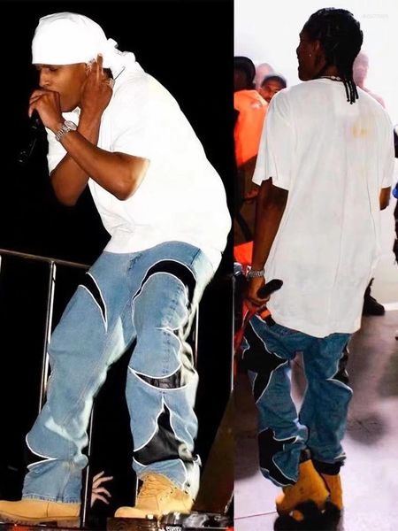 Men's Jeans Thug Club Pu Leaher Embroidery Patchwork Baggy Y2K Streetwear Straight Oversized Denim Trousers Unisex Cargo Pants, Black
Men's Jeans Thug Club Pu Leaher Embroidery Patchwork Baggy Y2K Streetwear Straight Oversized Denim Trousers Unisex Cargo Pants, Black