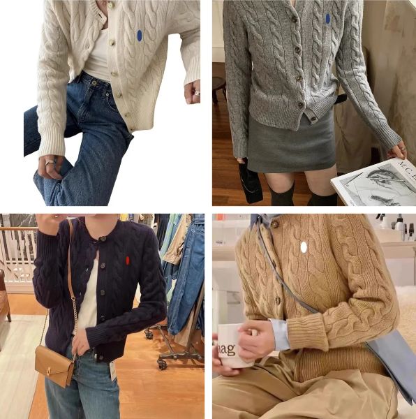 Women' Designer Sweaters Pony Autumn and Winter Embroidered Cardigan Sweater Cotton Fashion Knitted Jumper Top Fried Dough Twists Sweater, R2
Women' Designer Sweaters Pony Autumn and Winter Embroidered Cardigan Sweater Cotton Fashion Knitted Jumper Top Fried Dough Twists Sweater, R2