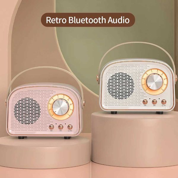1pc Mini Retro 5.0 Audio Speaker Wireless Portable Mobile Phone MP3/4 Music 3D Player TF Card U Disk AUX Play FM Radio XJ250731