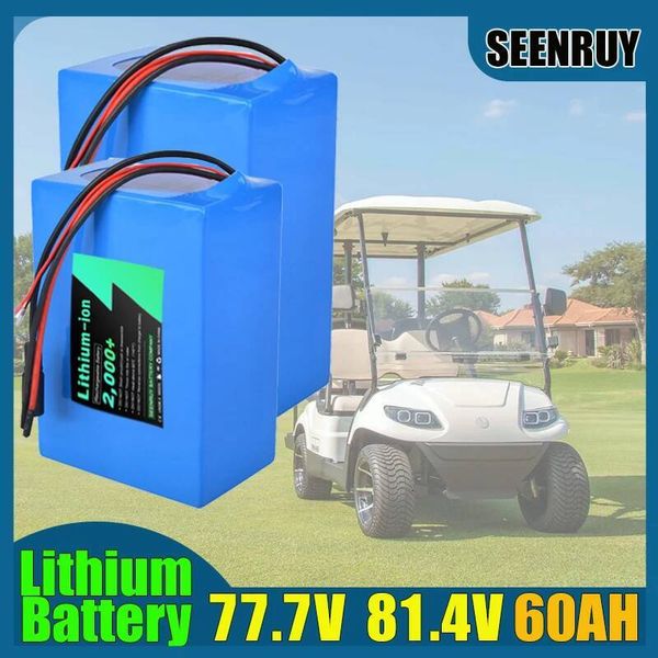 77.7V 81.4V 60AH Lithium Battery LI-ION with BMS 50A 80A Free Charger for Golf Cart Sightseeing Vehicle Motorcycle