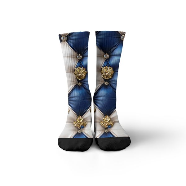 Royal - Style Tufted Pattern Unisex Tube Designer Socks C122