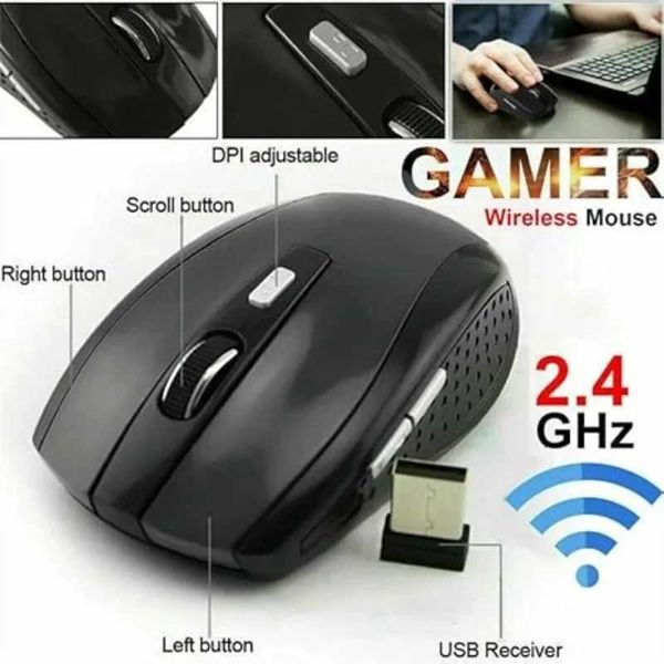24GHz Wireless Mouse with USB Receiver Ergonomic Mouse with 1600 DPI Optical Resolution Compatible with Computer Chromebook X251101
