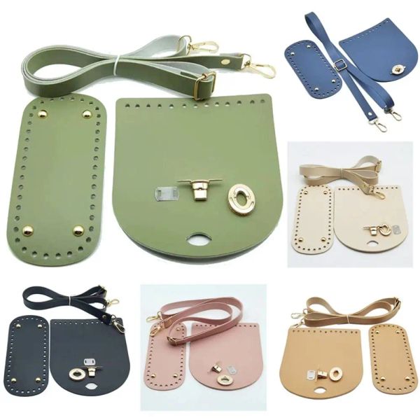 Leather Bag Strap Handmade Handbag Woven Set High Quality Bag Bottoms With Hardware Accessories For DIY Shoulder