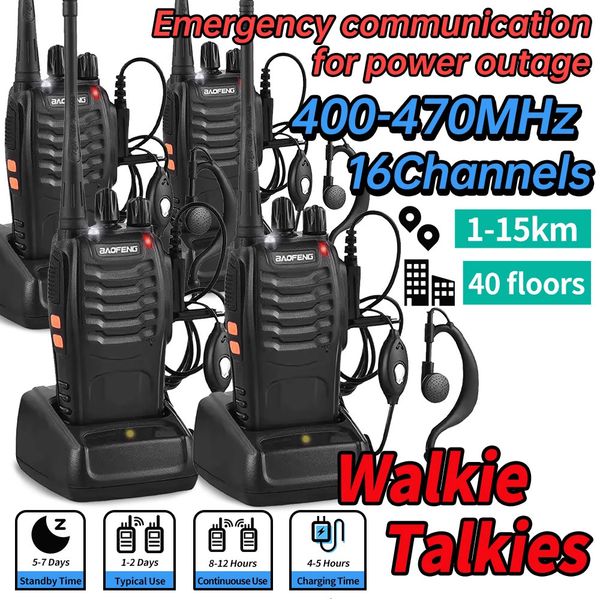 24PCS Baofeng 888S portable wireless Handheld walkietalkie Uhf 400470Mhz USB charge Emergency communication for power out 251103