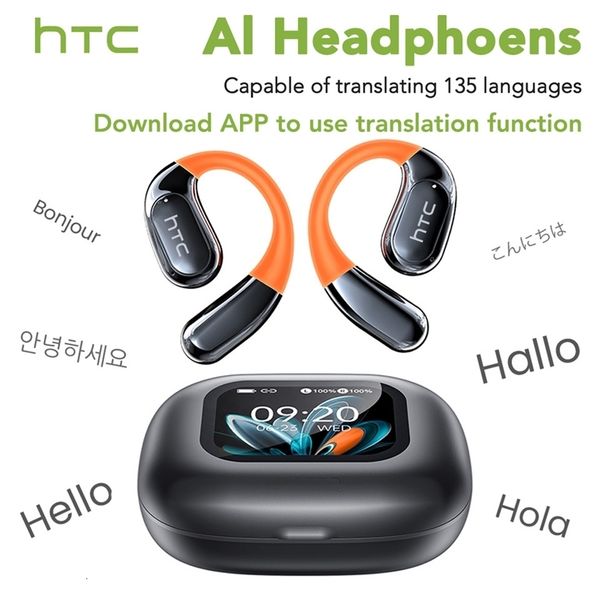 NE27 Bluetooth V54 Earphones OWS Sports Bluetooth Wireless Headphones AI Translator Earbuds LCD Touch Screen OpenEar 251025