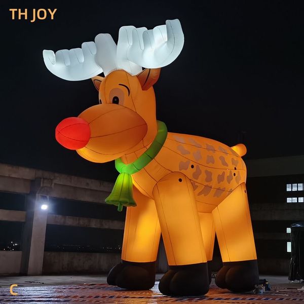 Free shipment outdoor activities 8m 26ft high Inflatable Christmas Santa Claus reindeer,giant inflatable Christmas deer with light