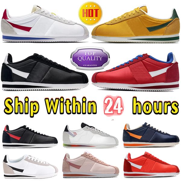 Designer Shoes for Women's Casual shoe Men's Cortez Classic Nylon Sneakers Forrest Gump Be True White Black Red Flats Low Sneaker Men Women Outdoor Runner Trainers