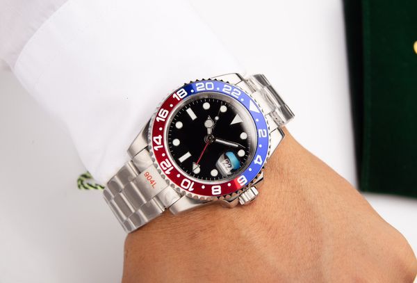 GMT men watch 40+h Power reserve watches m126710 cola high quality auto mechanical movement uhren 904L strap Sapphire reloj date montre luex watchbox L9F9