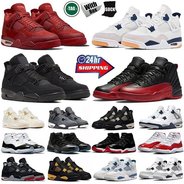 Designer 4s Basketball Shoes by brick Black Cat grey 11s flu game 12s Blueberry white thunder cement Bred Gym Red green UNC Men Women Trainers sports shoes, Color#1
Designer 4s Basketball Shoes by brick Black Cat grey 11s flu game 12s Blueberry white thunder cement Bred Gym Red green UNC Men Women Trainers sports shoes, Color#1