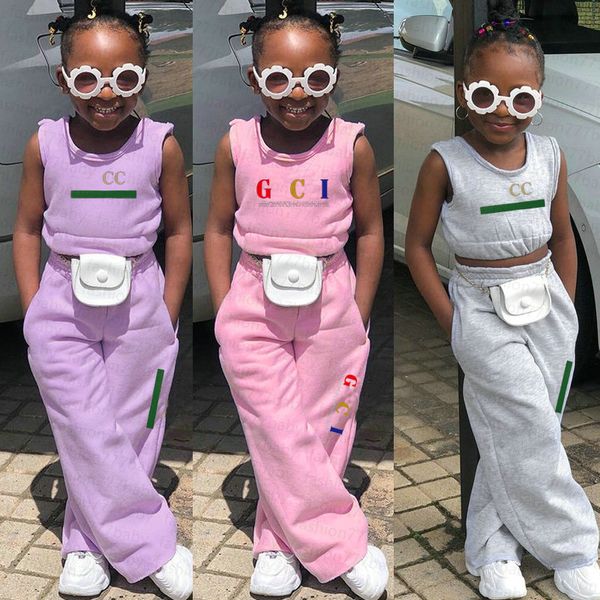 100% cotton summer Kids Designer Clothing Sets Girls' Fashion Sleeveless Vest Pants Set Brand printing Children 2 Piece baby girl children's clothing, Pink 
100% cotton summer Kids Designer Clothing Sets Girls' Fashion Sleeveless Vest Pants Set Brand printing Children 2 Piece baby girl children's clothing, Pink