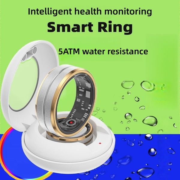 Smart Ring with Heart Rate Monitoring - Unisex Health Tracker, Bluetooth, Waterproof Video Control