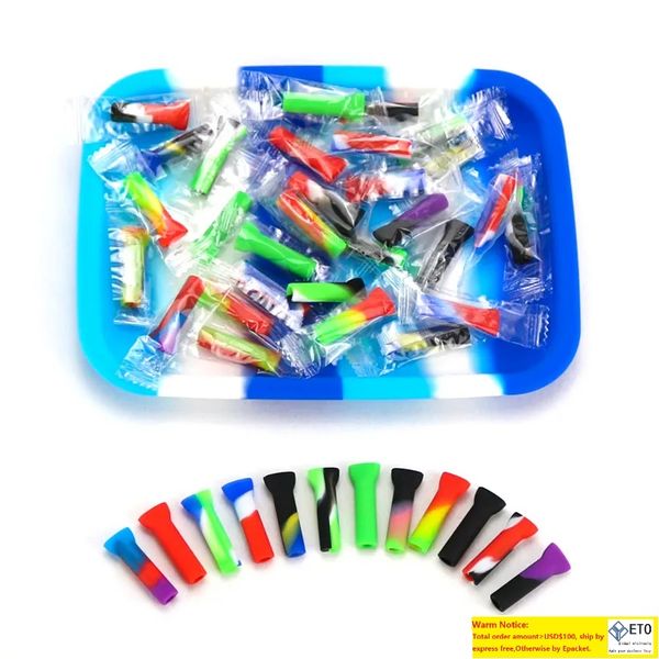 Hot Sale Cigar Cone Joints Cigarette Holder Wholesale Disposable Mini Silicone Filter Tips Wtih Individual Package For Rolling Paper Tobacco LL