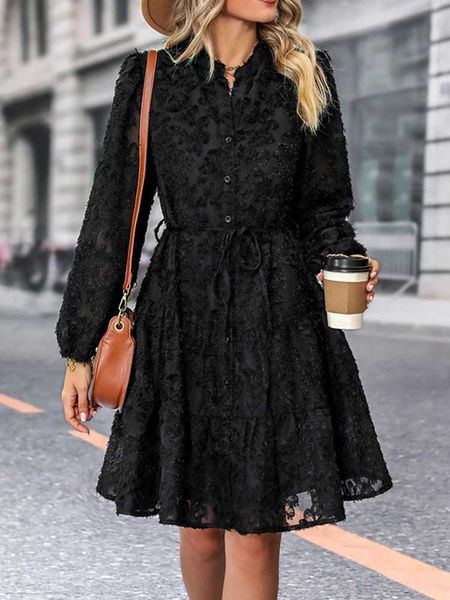 JIM NORA Autumn Maxi Dress For Women Casual Hollow Crochet Bohemian Long-Sleeve Loose Beach Robe Ladies Holiday Fall Vestidos J251105