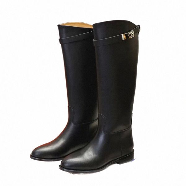 curved-edge Low Heel Tall Boot Smooth Vegetable Tanned Calfskin Slip-on Buckle Decoration Round Toes Knee-high Riding Boots Women Designers Brands Sho g8Hz#, Dark grey
curved-edge Low Heel Tall Boot Smooth Vegetable Tanned Calfskin Slip-on Buckle Decoration Round Toes Knee-high Riding Boots Women Designers Brands Sho g8Hz#, Dark grey