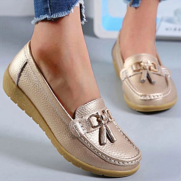 Women's Shoes Nurse Loafers Shoes Classics Flats Zapatos Mujer Comfortable Flat Shoes Women White Casual Leather Women's Footwear