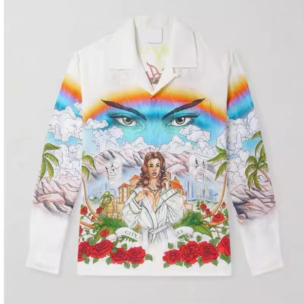 Casabalna Spring and Summer New Hawaiian Silk Pattern Print Breathable Linen Lapel Shirt Men and Women Casual Vacation Style Long-Sleeved Button Silk Shirt Tops, Slategray
Casabalna Spring and Summer New Hawaiian Silk Pattern Print Breathable Linen Lapel Shirt Men and Women Casual Vacation Style Long-Sleeved Button Silk Shirt Tops, Slategray