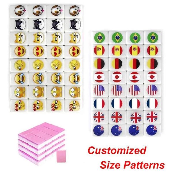 30Mm Seaside Escape Mahjong Board Game 64+1 Blocks Sets 65 Shiny Tiles Two Players Majiang For Family Party Games Customizable