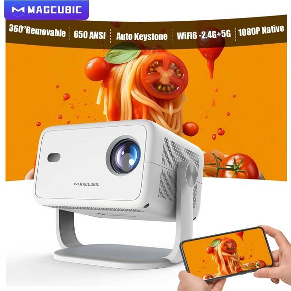 Magcubic 4K L018 Android11 Projector 650ANSI Native 1080P Auto Focus Keystone BT5.2 WIFI6 Allwinner H713 Portable 360 Rotate X250407
