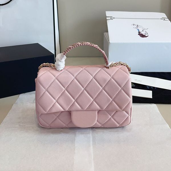 Women Mini Classic Flap Bag Handbag with Splice Metal Handle Shoulder Matelasse Chain Diamond Lambskin Leather Holiday Cross Body Makeup Purse Sacoche 20x13cm, Black
Women Mini Classic Flap Bag Handbag with Splice Metal Handle Shoulder Matelasse Chain Diamond Lambskin Leather Holiday Cross Body Makeup Purse Sacoche 20x13cm, Black